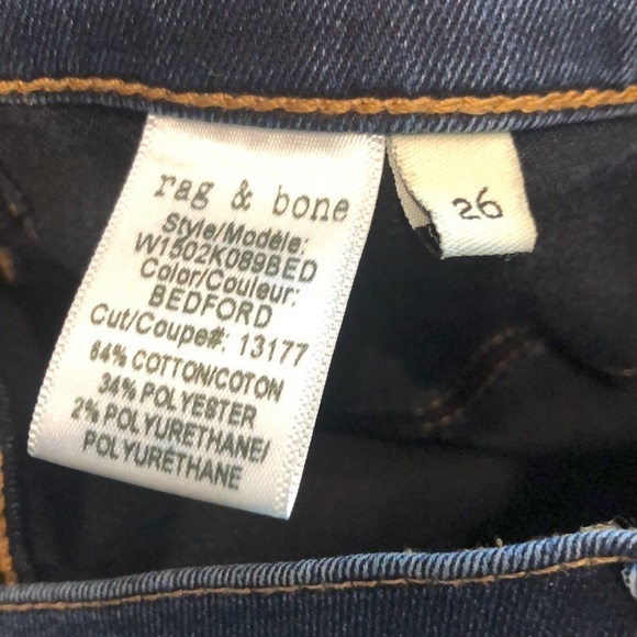 Rag & Bone Skinny Jeans in Bedford Wash Size 26 - Picture 8 of 9